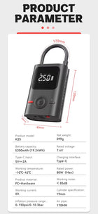 Smart Air Pump with Power Bank | Cordless Tire Inflator & Phone Charger