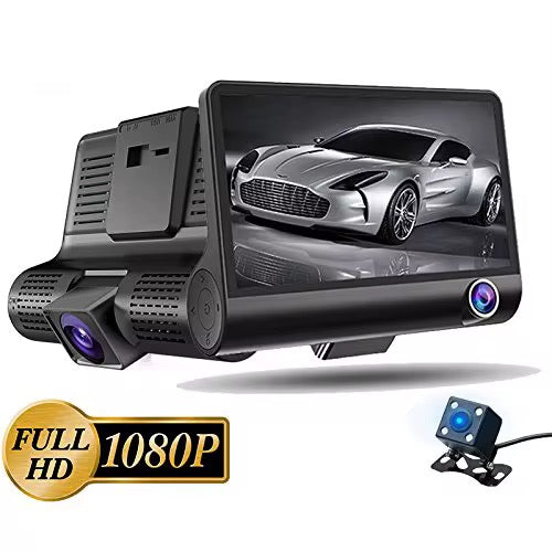 Car DVR with 3 Cameras | Split-Screen Display & Night Vision