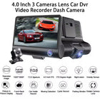 Car DVR with 3 Cameras | Split-Screen Display & Night Vision