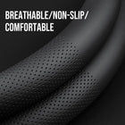 Leather Steering Wheel Cover | Breathable Perforated & Smooth Dual Texture