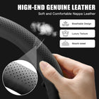 Leather Steering Wheel Cover | Breathable Perforated & Smooth Dual Texture