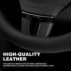 Full Smooth Leather Steering Wheel Cover | Premium Anti-Slip Grip