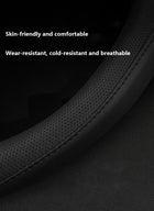 Leather Steering Wheel Cover | Breathable Perforated & Smooth Dual Texture