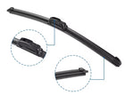 Silicone Car Wiper Blades Set of 2 | Rust-Proof Plastic Frame Universal Fit