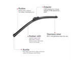 Silicone Car Wiper Blades Set of 2 | Rust-Proof Plastic Frame Universal Fit