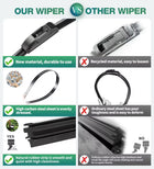 Silicone Car Wiper Blades Set of 2 | Rust-Proof Plastic Frame Universal Fit