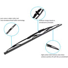 Metal Car Wiper Blades Set of 2 | Universal Fit Windshield Wipers