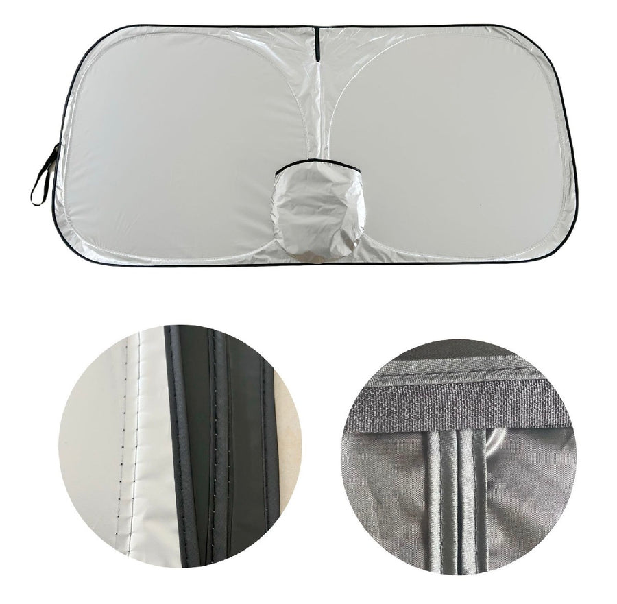 Round Foldable Car Sunshade with Bag | Pop-Open Windshield UV Protection