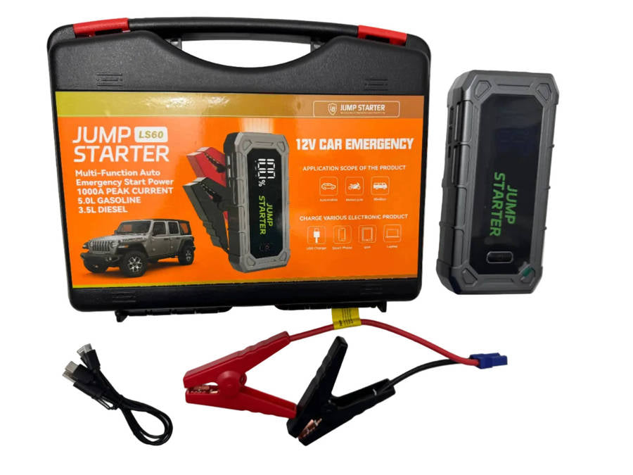 Portable Jump Starter (10,000mAh | 150A Boost) 🔋🚗| USB Charging & Emergency Light